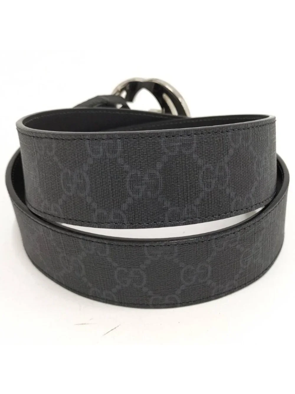 Gucci Interlocking G Belt GG Supreme Leather Black